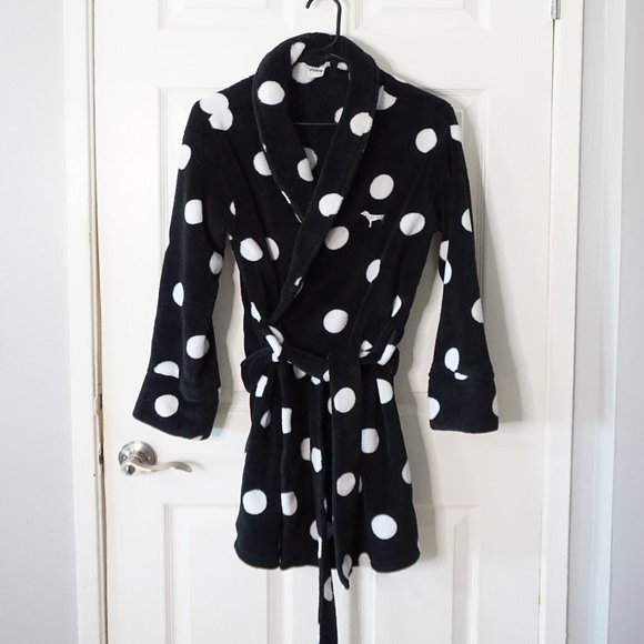 Green And Black Polka Dot Women's Robe